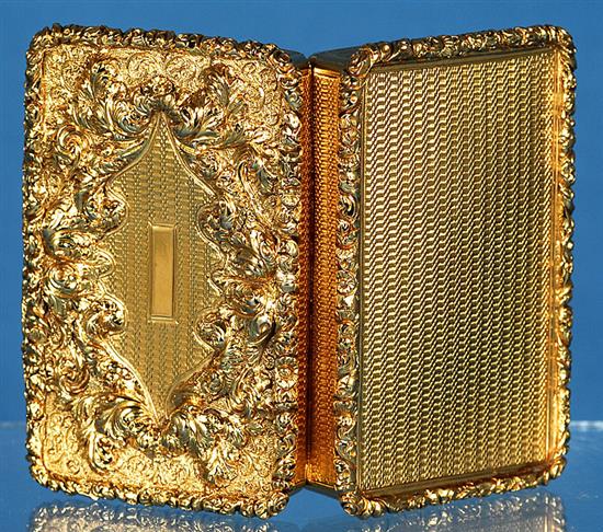 A fine George IV silver gilt table snuff box, by John Bettridge Length 88mm Weight 5.8oz/181grms